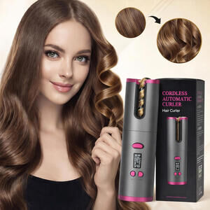 Cordless Automatic Hair Curler USB Rechargeable Ceramic Curling Iron